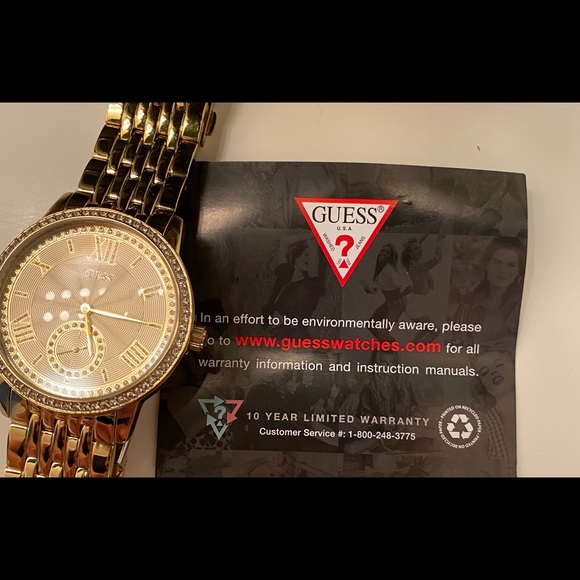 GUESS? GOLD PLATED, STAINLESS STEEL WATCH - Picture 3 of 4